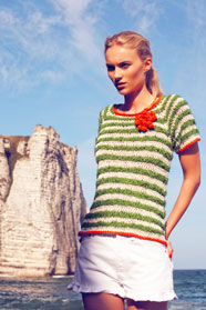 dámské letní ručně pletené tričko z přízí Soft Cotton, Frizzy, Algarve a Cool Cut