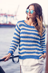 dámský letní ručně pletený svetřík z příze Soft Cotton a Cool Cut