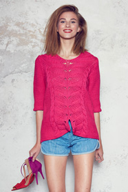 dámský letní ručně pletený svetřík z příze Soft Cotton