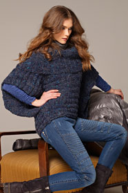 dámský příčně pletený pulovr z příze Country Tweed