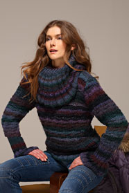 dámský dlouhý ručně pletený pulovr z příze Murano