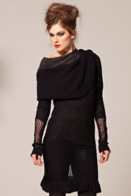 dámský dlouhý ručně pletený svetr z příze Merino Lace