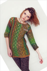 dámský ručně pletený svetr z přízí Murano Lace a Kid Silk