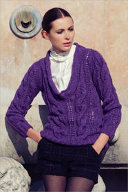 dámský ručně pletený svetr z příze Natura