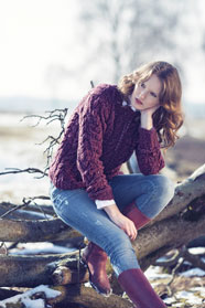 dámský ručně pletený svetr z příze Irish Tweed