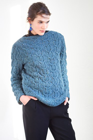 dámský ručně pletený svetr z příze Irish Tweed 
