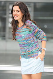 dámský ručně pletený svetřík z příze Veneta Color