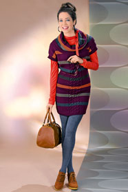 dámské ručně pletené šaty z příze Merino Mix