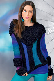 dámský ručně pletený svetr z přízí Daphne Lace, Elfin a Pelerino
