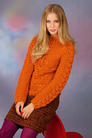 dámský ručně pletený svetr z příze Alpha nebo Meike
