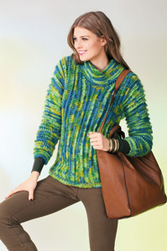 dámský ručně pletený svetr z příze Elfin Color