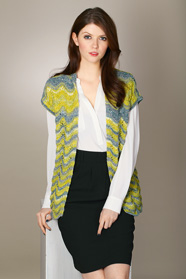 dámská ručně pletená vesta z příze Merino 105 Color