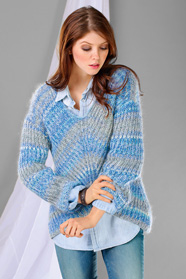 dámský ručně pletený svetr z příze Merino 105 Color a Kid Silk