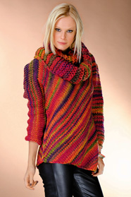 dámský ručně pletený svetr s nákrčníkem z příze Lorna