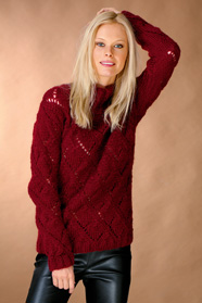 dámský ručně pletený svetr z příze Elfin nebo Delgada