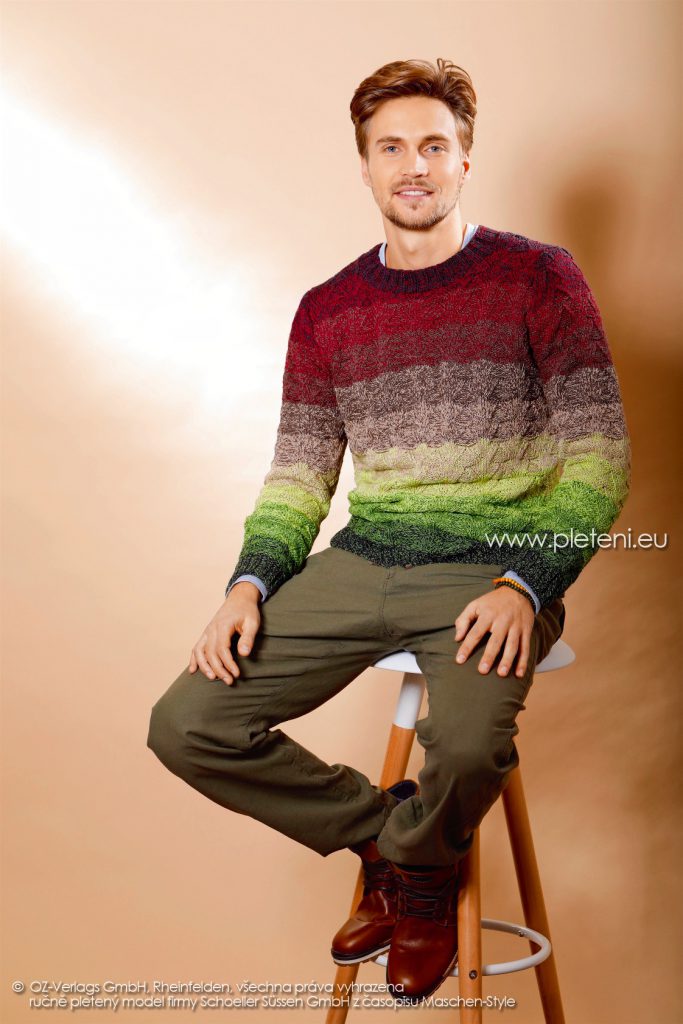 2017-2018 model 43 pánský pletený svetr z příze Merino Lace firmy Schoeller