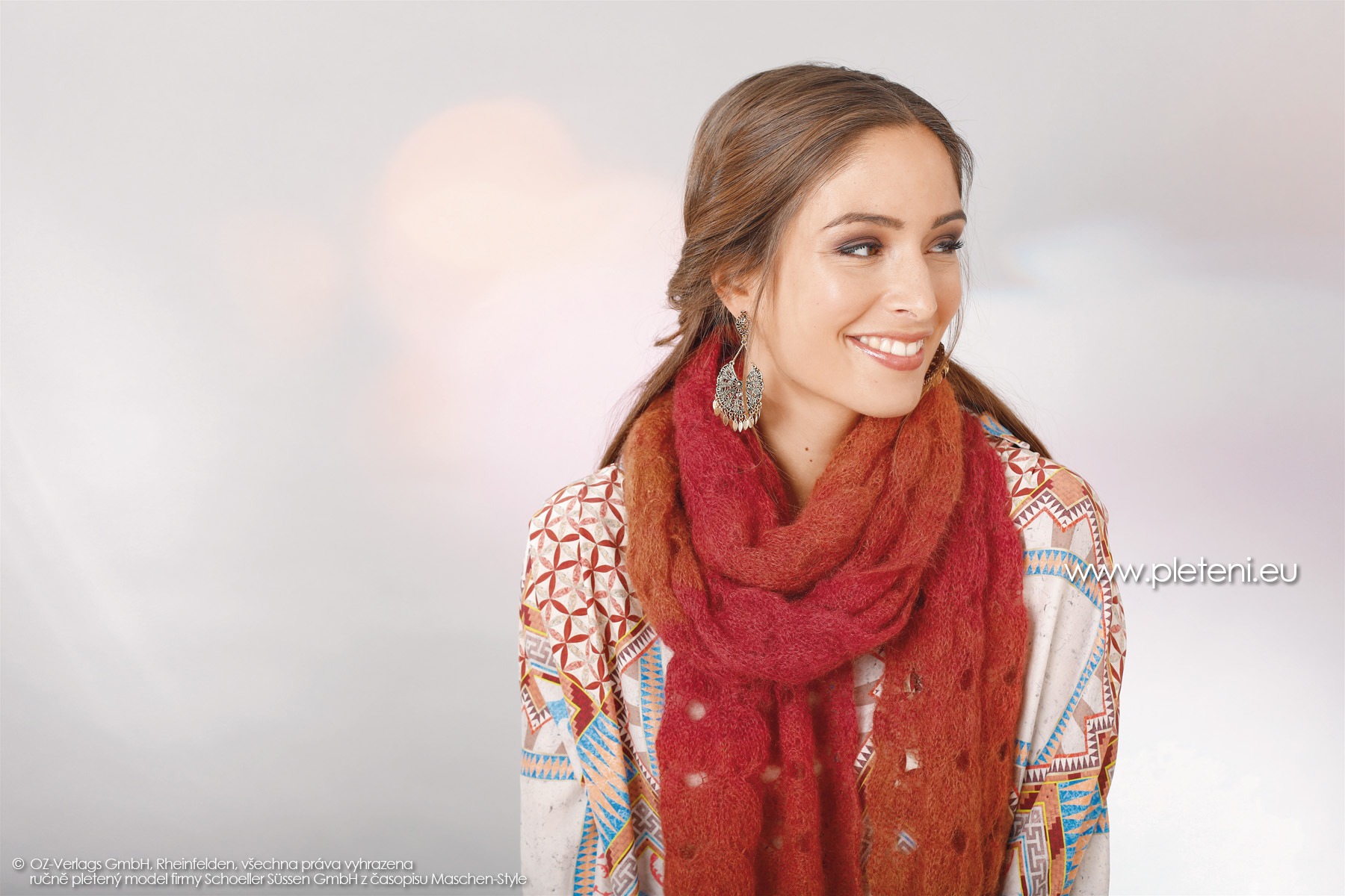 2018-Z-06 dámská pletená šála z příze Kid Silk Degradé firmy Schoeller