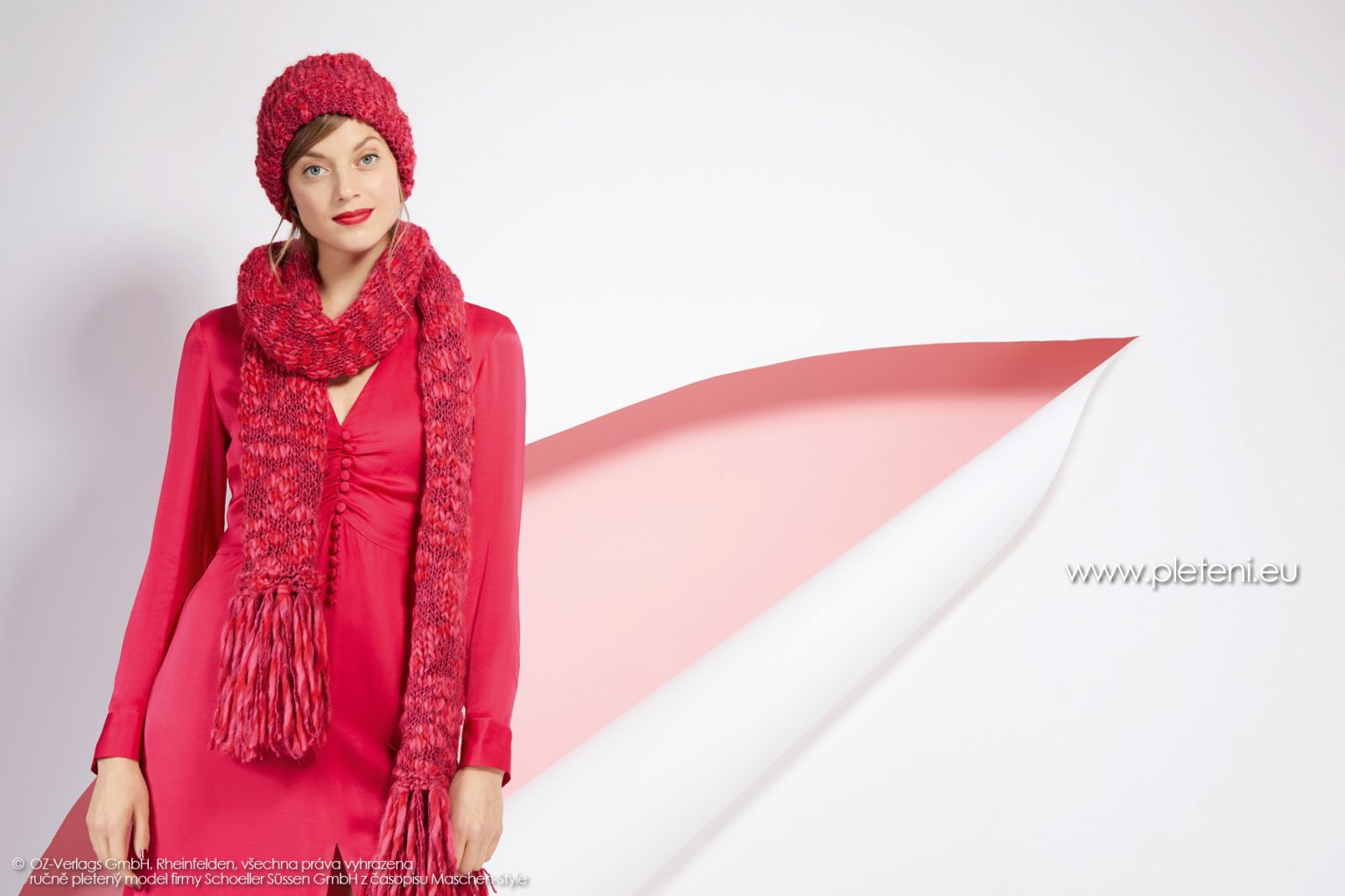2019-Z-02-03 pletená dámská šála a čepice z příze Jamalia značky Austermann