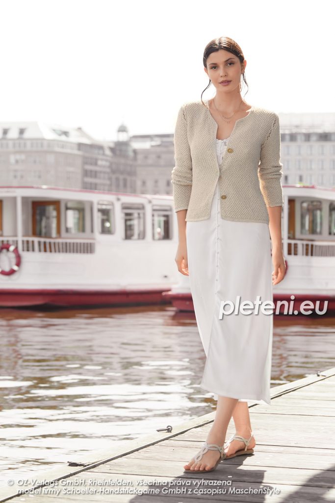 2020-L-06 pletený dámský kabátek z příze Star Cotton značky Austermann
