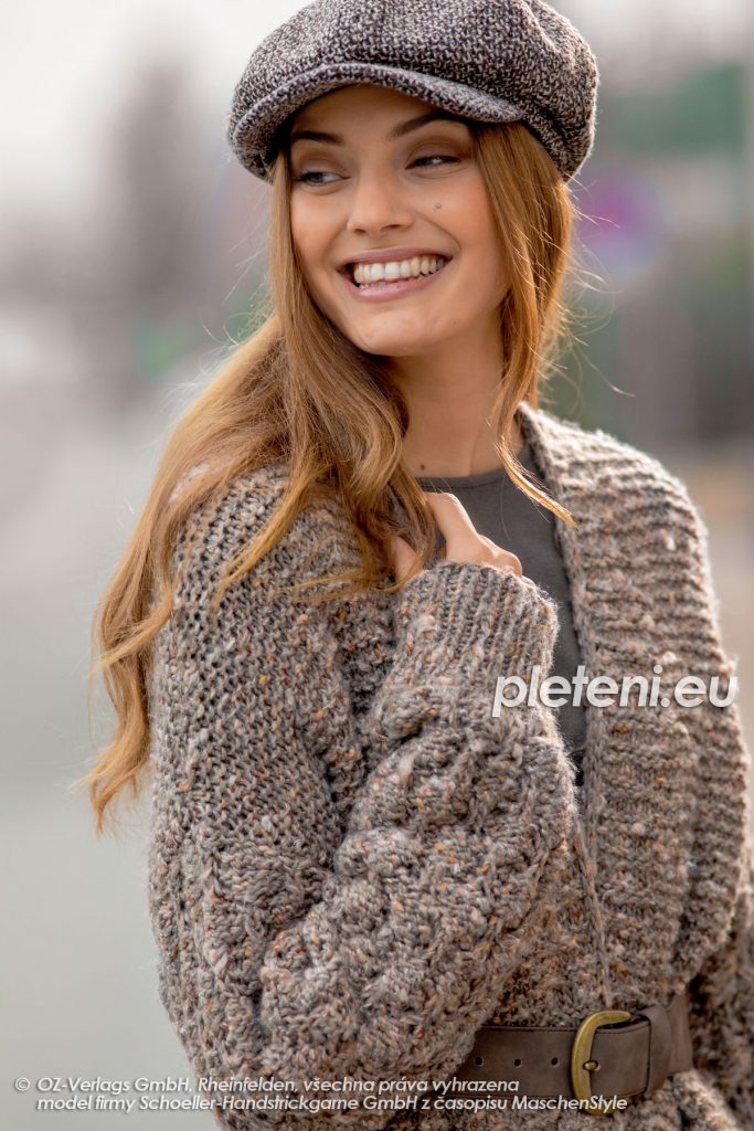 2020-Z-13 dámský pletený kabát z příze Nordic Tweed značky Austermann