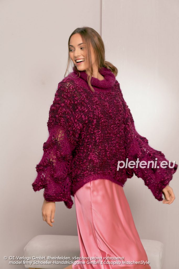 2020-Z-22 dámský ručně pletený svetr z přízí Jamalia a Kid Silk značky Austermann