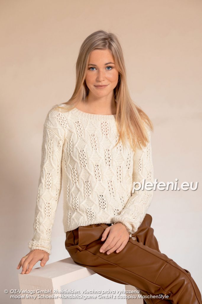 2020-Z-28 dámský ručně pletený svetr z příze Seta Merino značky Austermann
