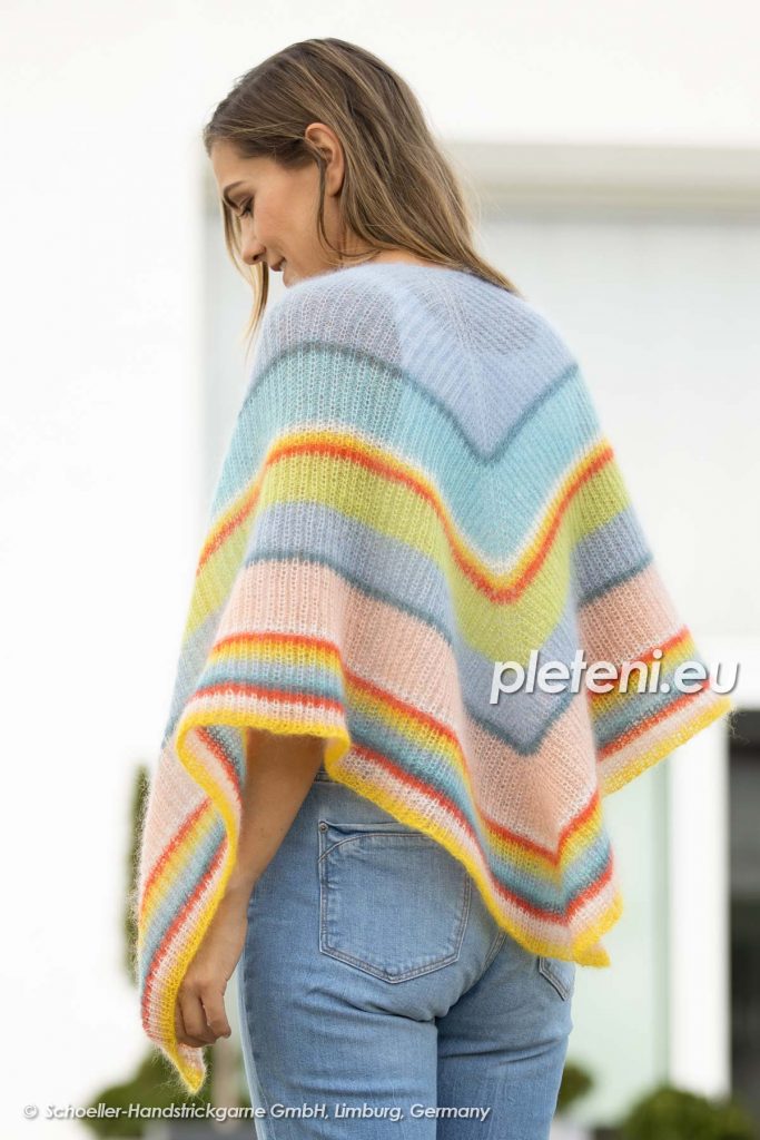 2021-L-10 trojcípý pletený vícebarevný šátek Kid Silk